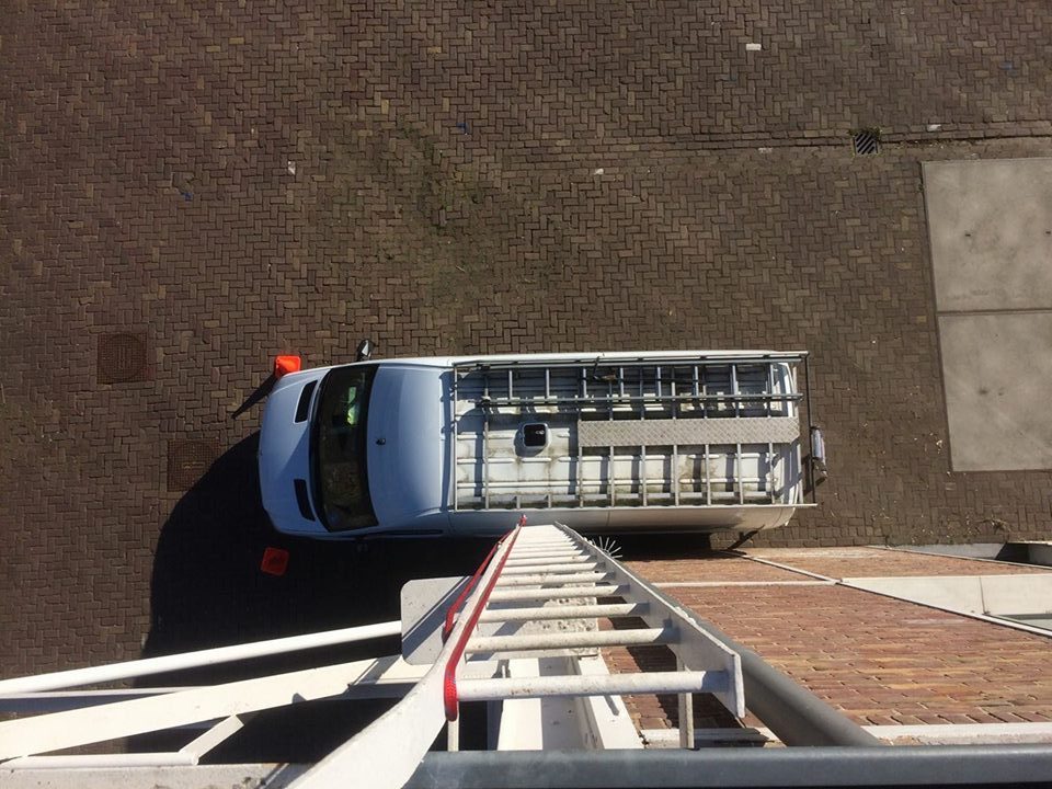 Foto vanaf bovenaan een ladder